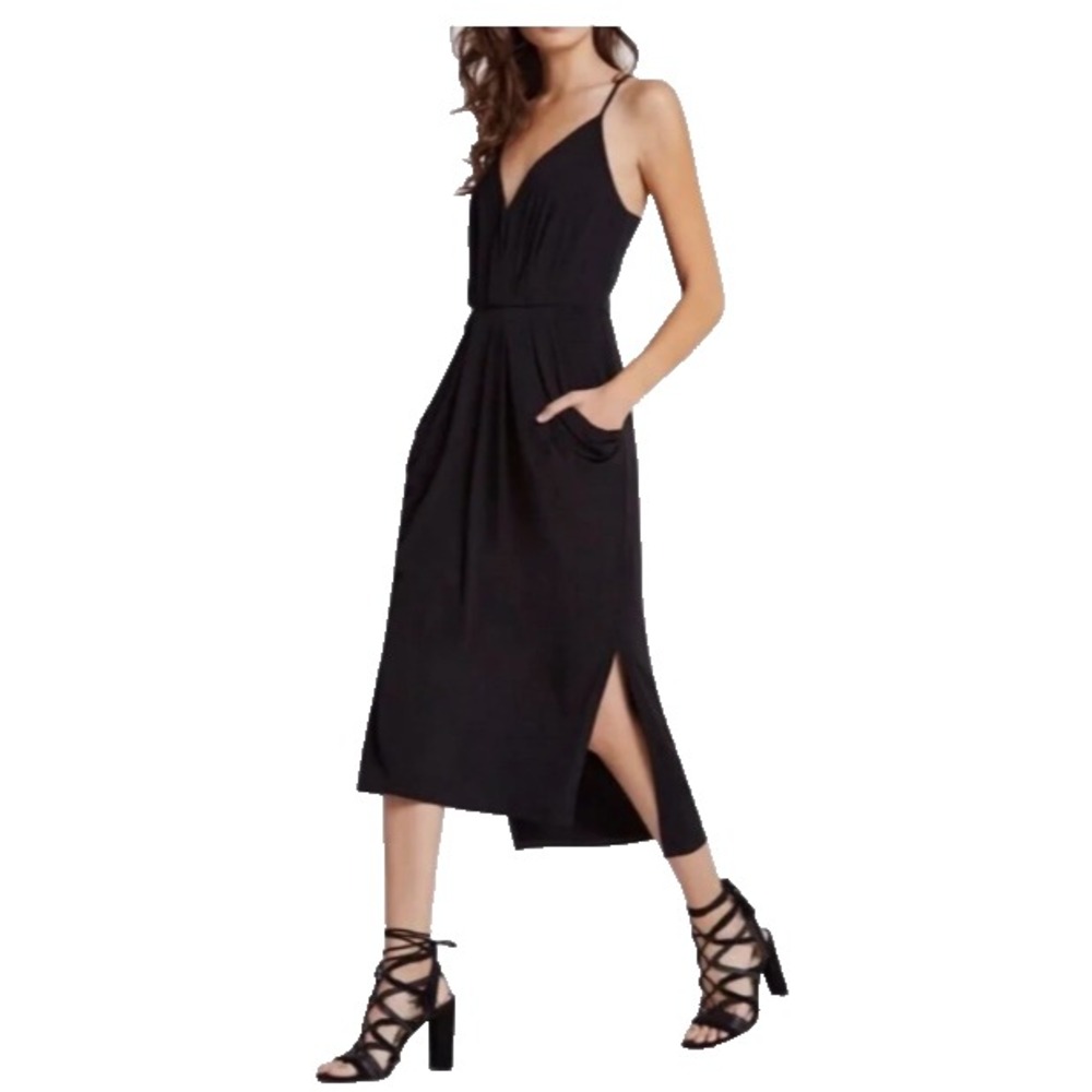 BCBGeneration Cut Out Maxi Dress Black Womens Size XXS Della Drape‎ Party Formal